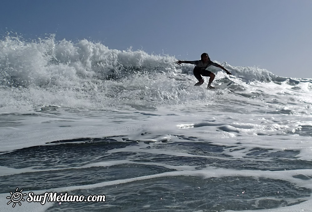 Surfing south swell in El Medano 04-01-2015 Tenerife