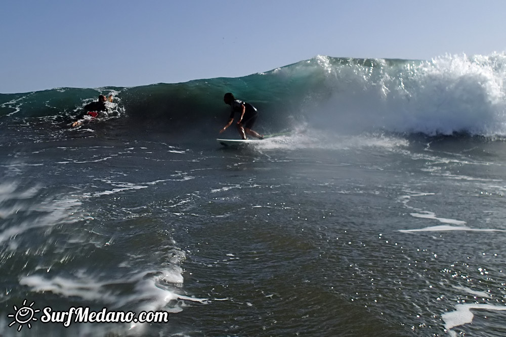 Surfing south swell in El Medano 04-01-2015 Tenerife