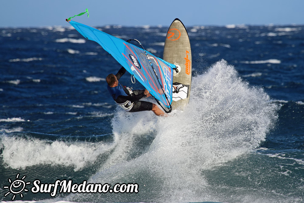 Windsurfing at El Cabezo in El Medano Tenerife 07-01-2015