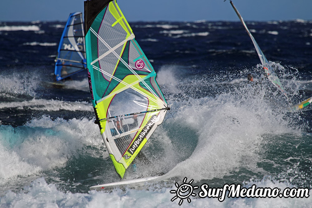 Windsurfing at El Cabezo in El Medano Tenerife 07-01-2015