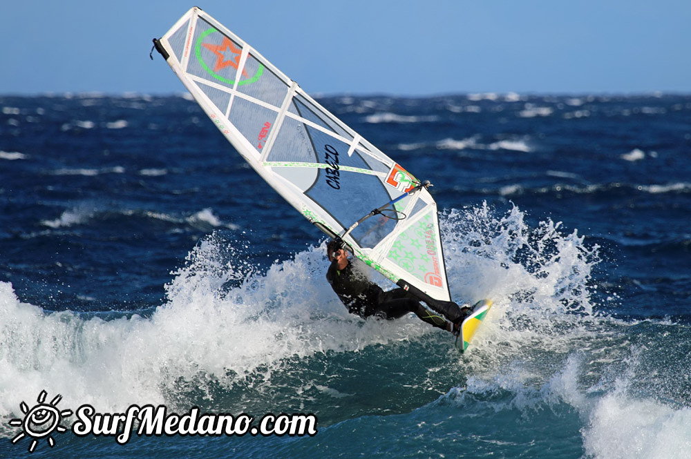 Windsurfing at El Cabezo in El Medano Tenerife 07-01-2015