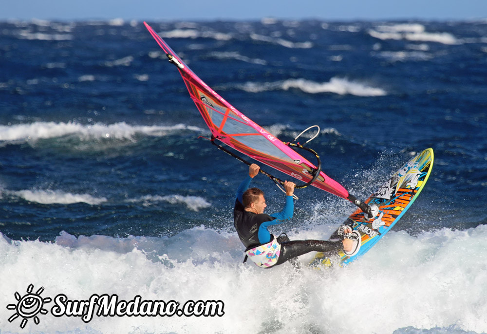 Windsurfing at El Cabezo in El Medano Tenerife 07-01-2015