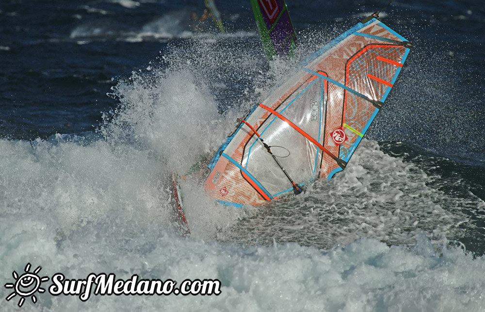 Windsurfing at El Cabezo in El Medano Tenerife 07-01-2015