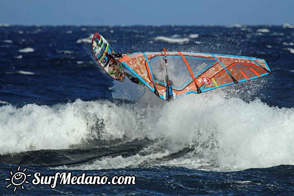 Windsurfing at El Cabezo in El Medano Tenerife 07-01-2015