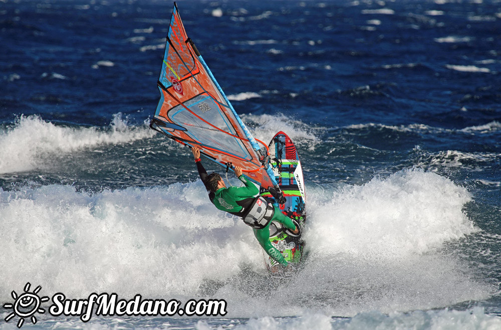 Windsurfing at El Cabezo in El Medano Tenerife 07-01-2015