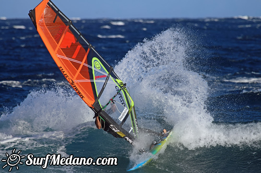 Windsurfing at El Cabezo in El Medano Tenerife 07-01-2015