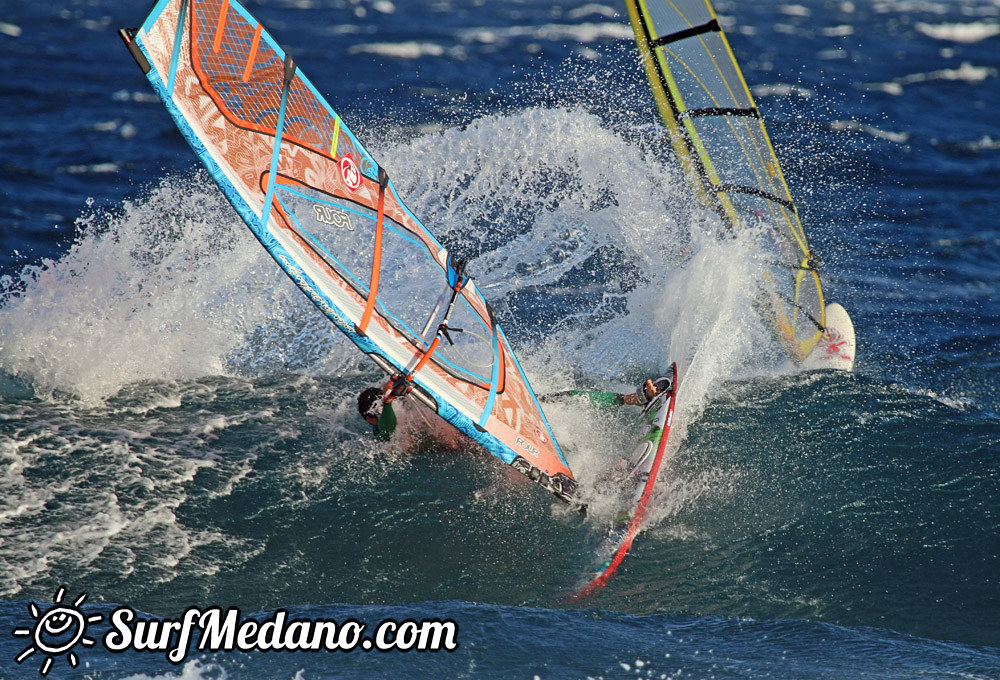 Windsurfing at El Cabezo in El Medano Tenerife 07-01-2015