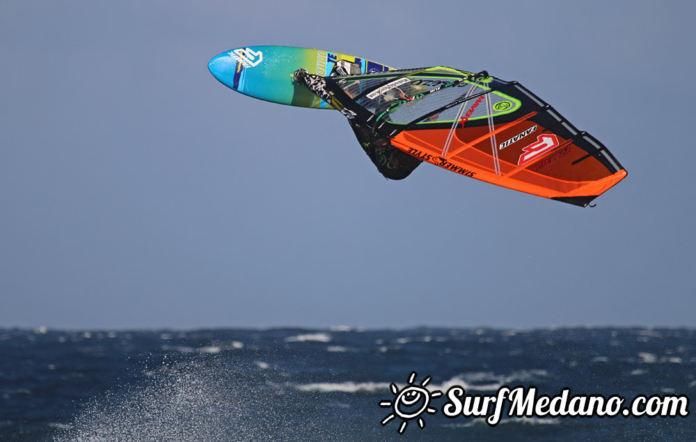 Riding waves at El Cabezo in El Medano 08-01-2014