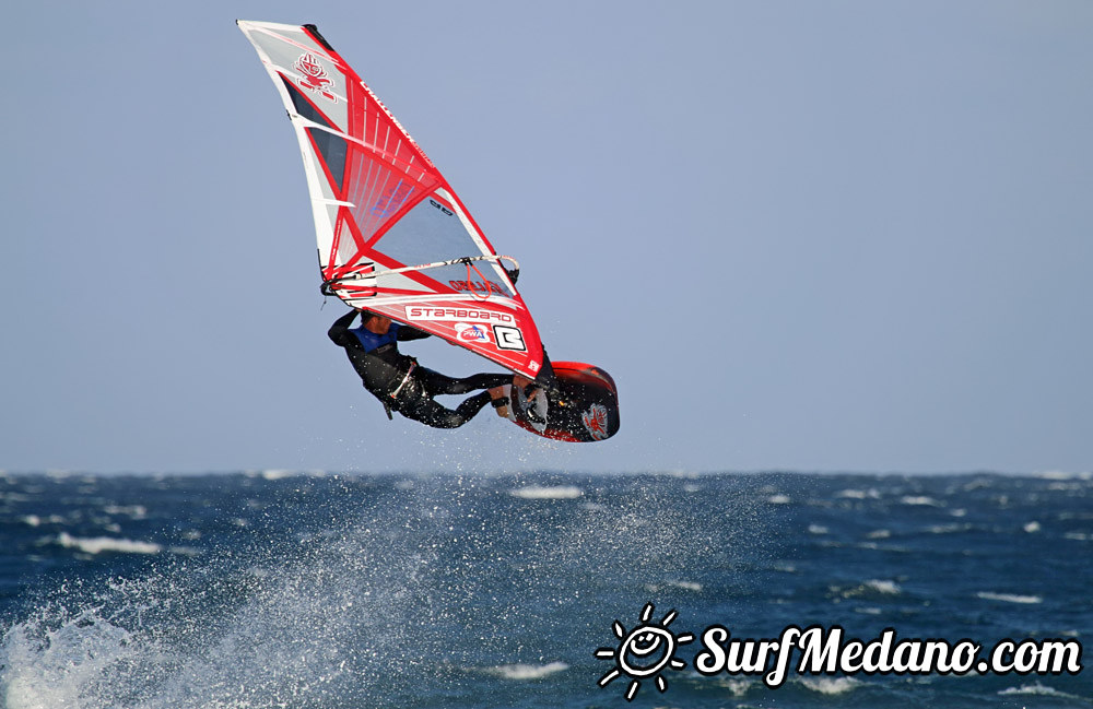 Riding waves at El Cabezo in El Medano 08-01-2014