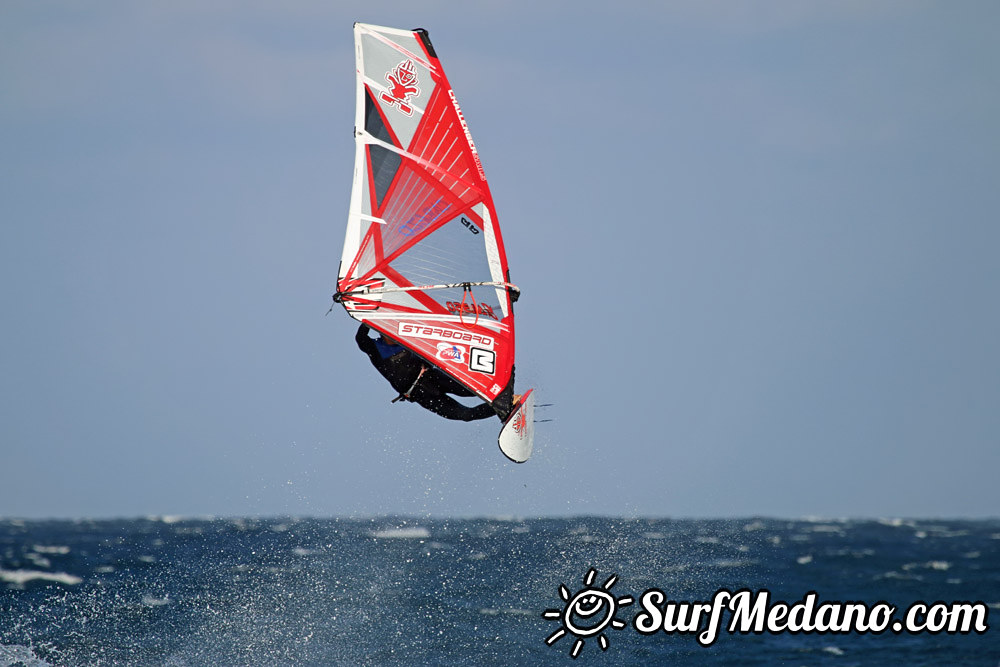 Riding waves at El Cabezo in El Medano 08-01-2014