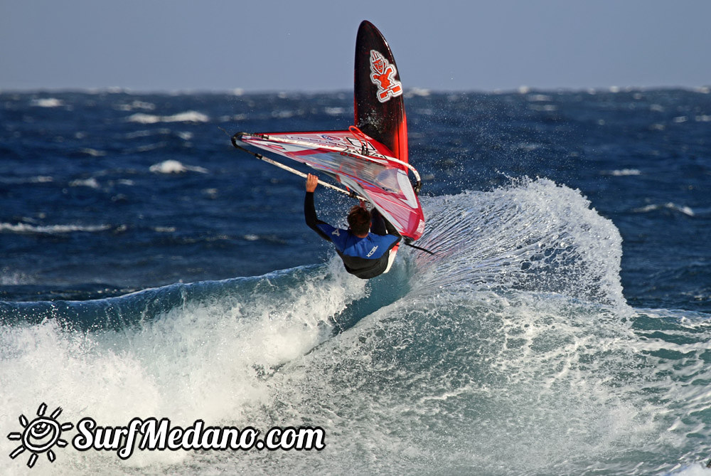 Riding waves at El Cabezo in El Medano 08-01-2014