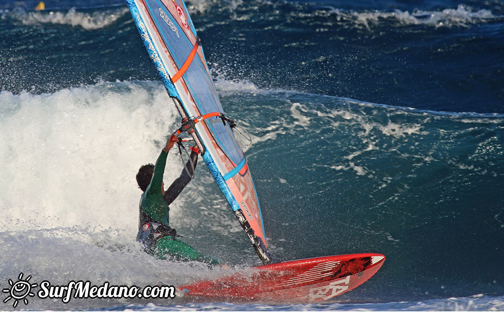 Riding waves at El Cabezo in El Medano 08-01-2014