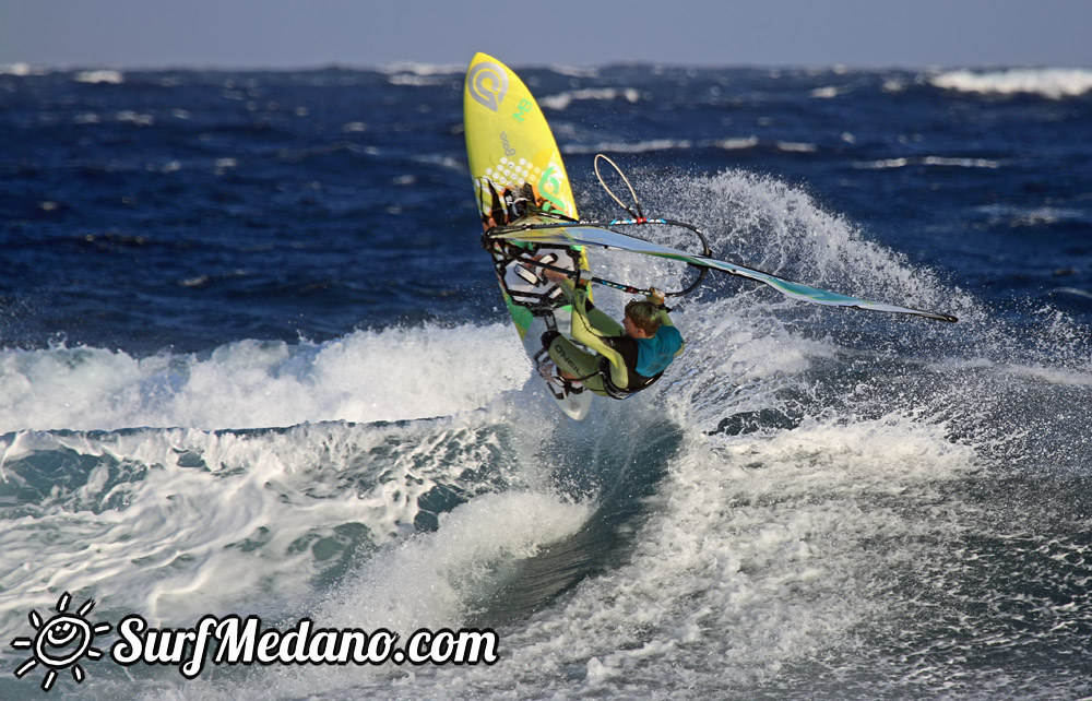 Riding waves at El Cabezo in El Medano 08-01-2014