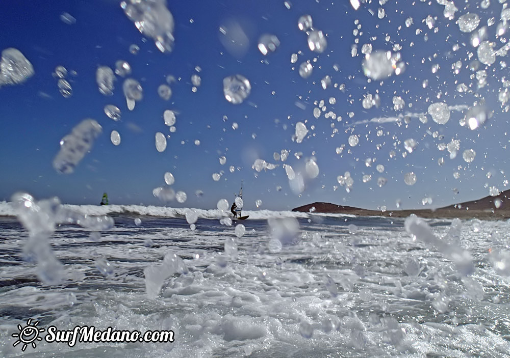 Fun with up to 40 knots wind in El Medano 19-02-2015 Tenerife