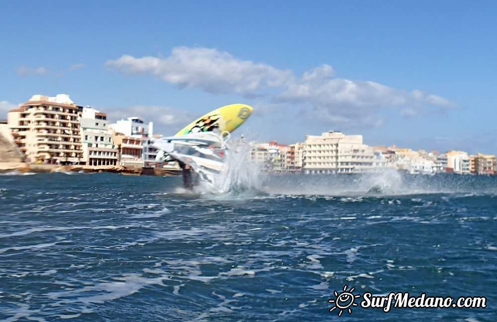 Fun with up to 40 knots wind in El Medano 19-02-2015 Tenerife