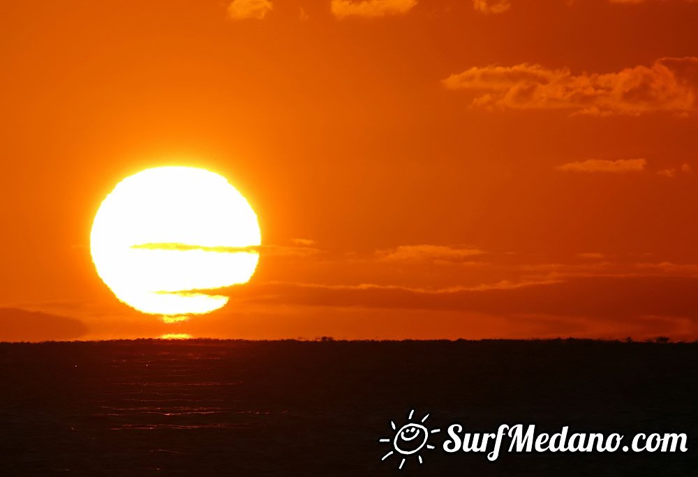 Sunrise at Playa Sur and Cabezo in El Medano Tenerife  