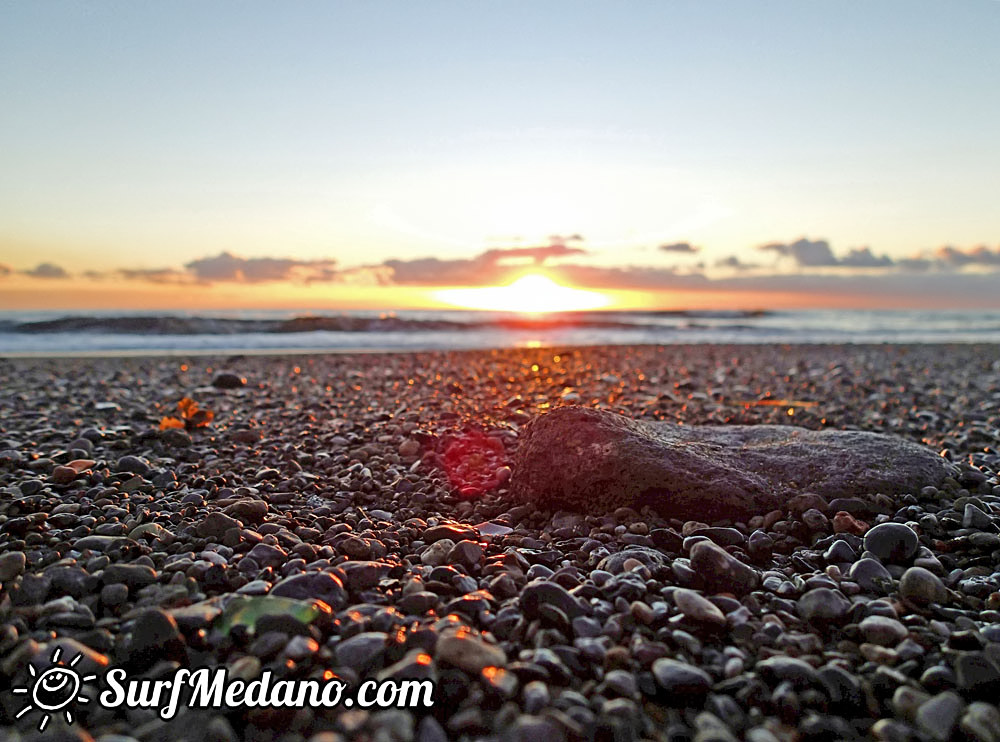 Sunrise at Playa Sur and Cabezo in El Medano Tenerife  