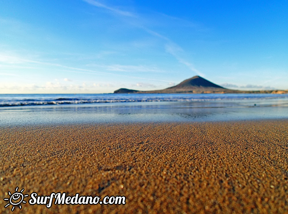 Sunrise at Playa Sur and Cabezo in El Medano Tenerife  