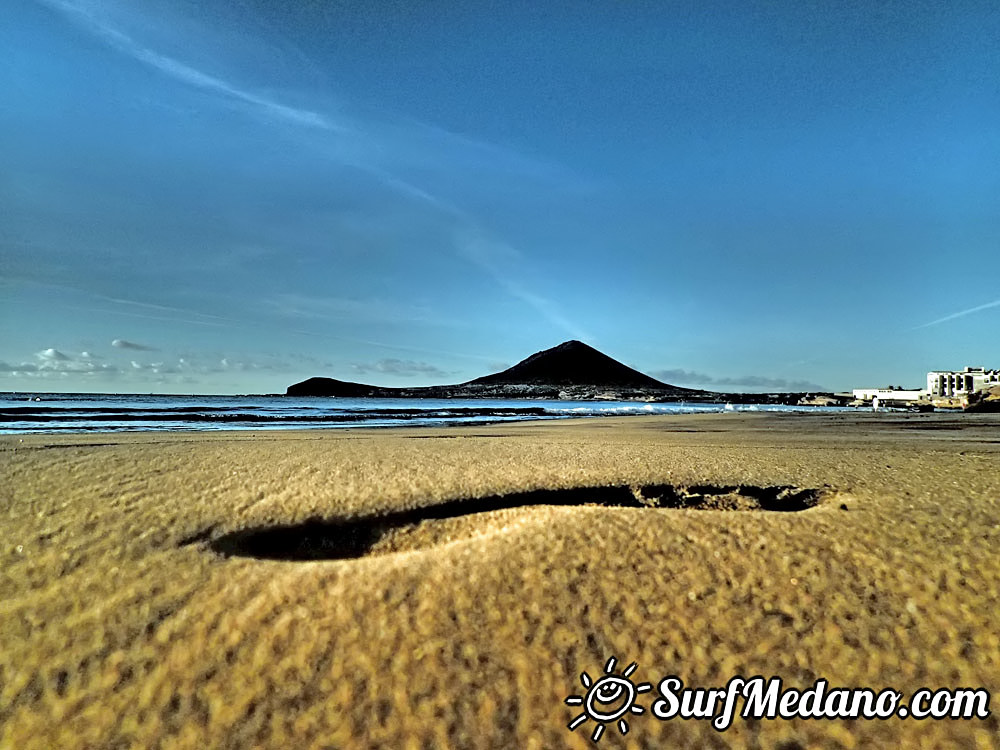 Sunrise at Playa Sur and Cabezo in El Medano Tenerife  