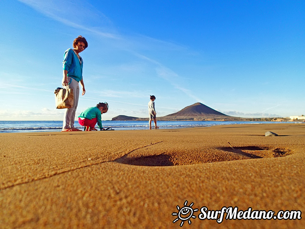 Sunrise at Playa Sur and Cabezo in El Medano Tenerife  