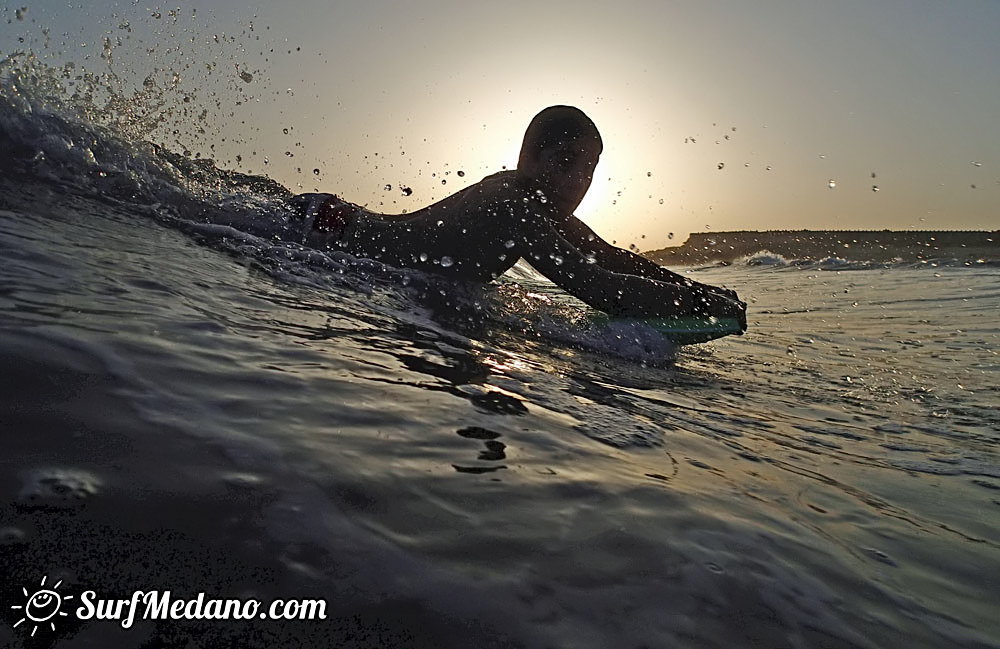 Sunset Bodyboarding at Playa Tejita in El Medano 15-11-2015