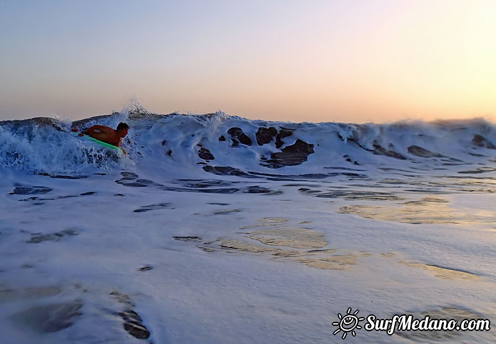 Sunset Bodyboarding at Playa Tejita in El Medano 15-11-2015