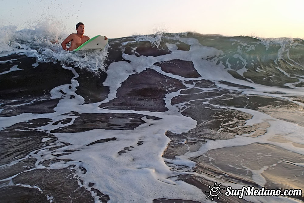 Sunset Bodyboarding at Playa Tejita in El Medano 15-11-2015