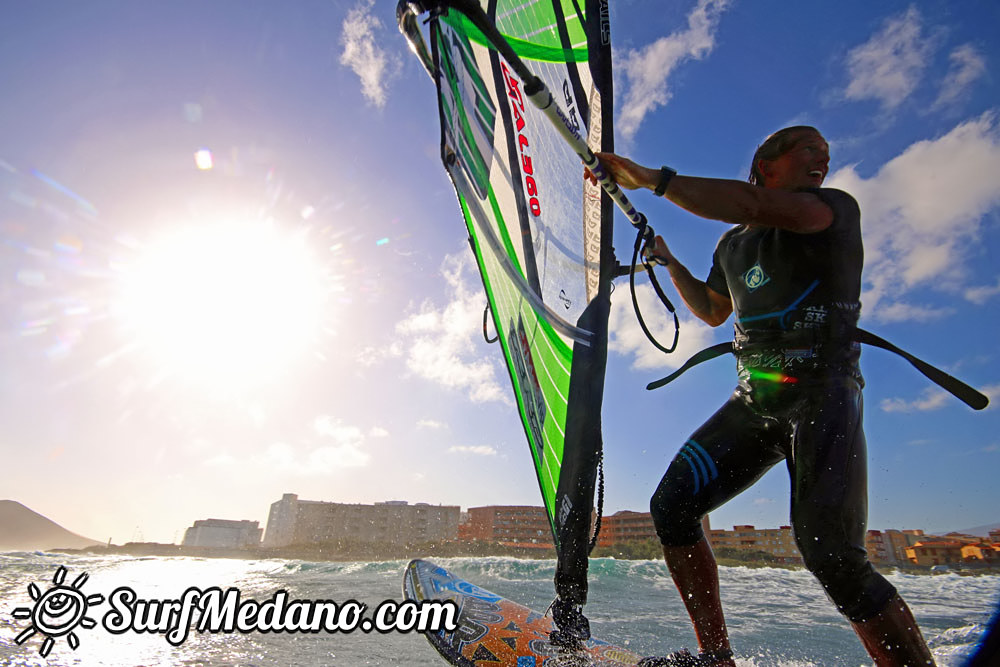 Wave windsurfing at El Cabezo in El Medano 30-01-2016 Tenerife