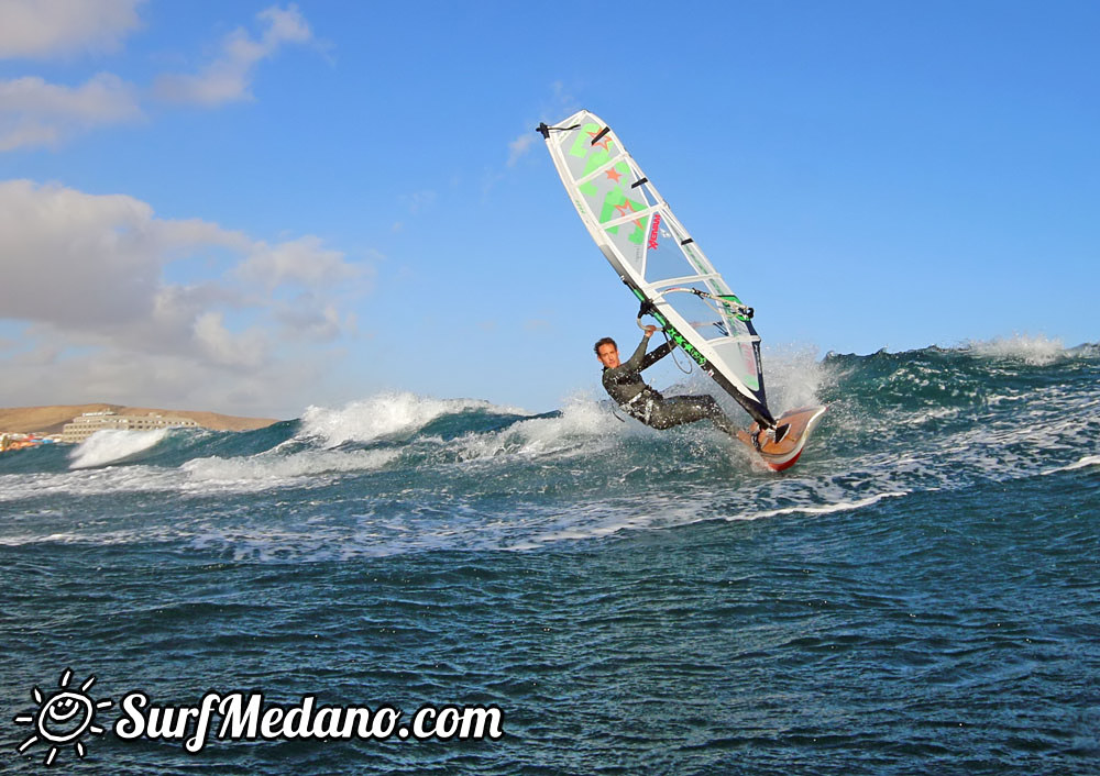 Wave windsurfing at El Cabezo in El Medano 30-01-2016 Tenerife