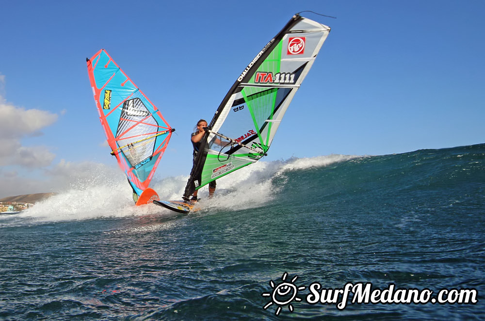 Wave windsurfing at El Cabezo in El Medano 30-01-2016 Tenerife