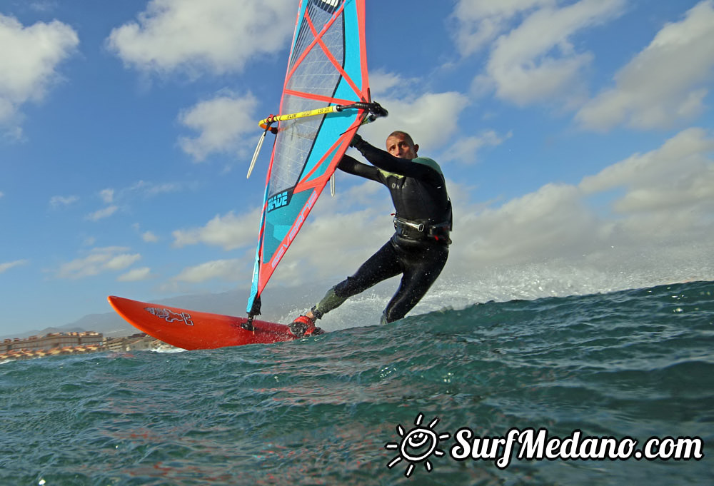 Wave windsurfing at El Cabezo in El Medano 30-01-2016 Tenerife