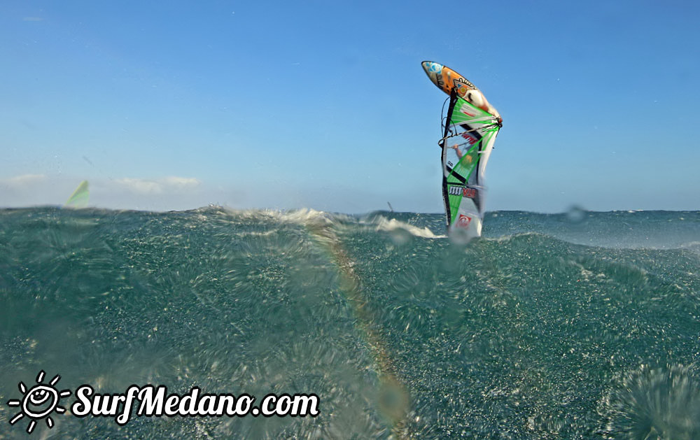 Wave windsurfing at El Cabezo in El Medano 30-01-2016 Tenerife