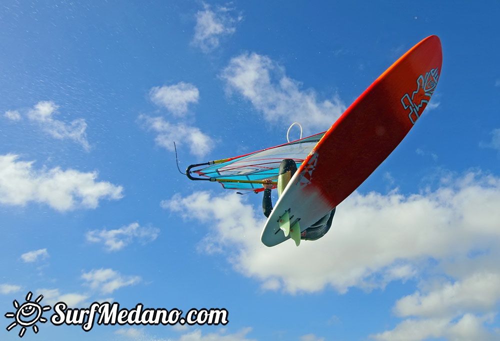 Wave windsurfing at El Cabezo in El Medano 30-01-2016 Tenerife