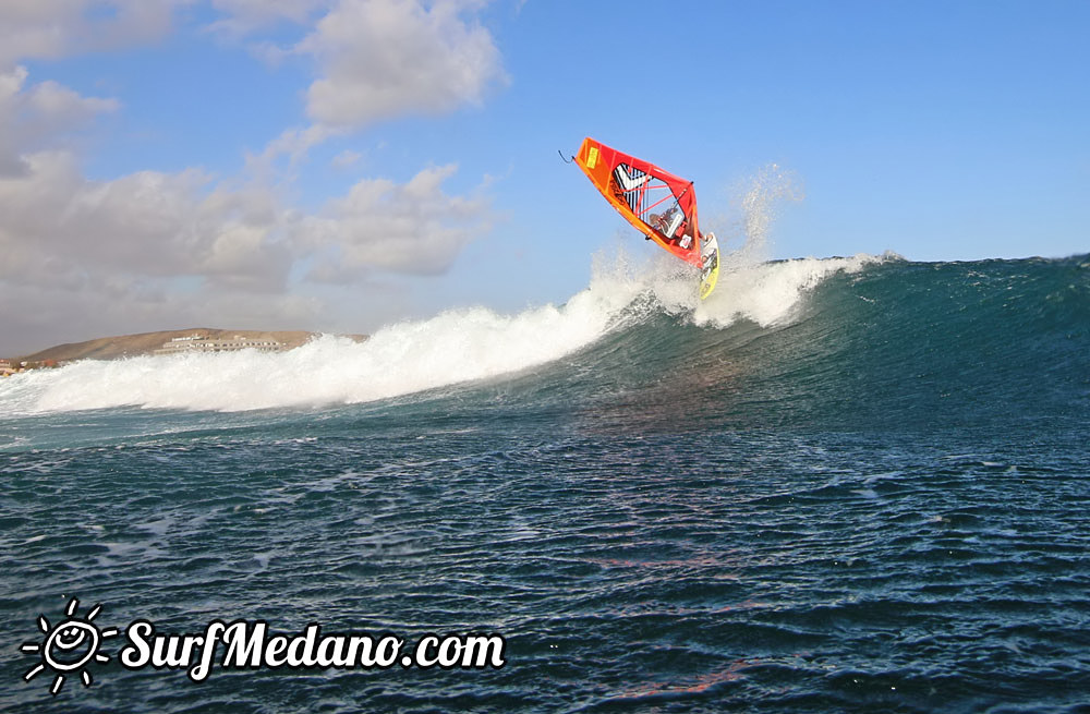 Wave windsurfing at El Cabezo in El Medano 30-01-2016 Tenerife