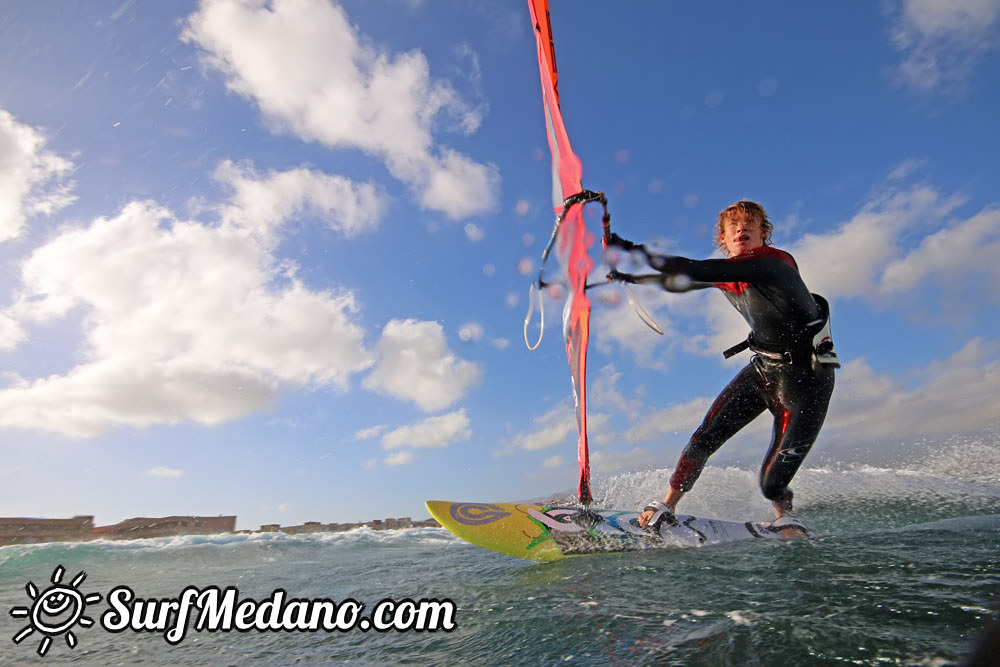 Wave windsurfing at El Cabezo in El Medano 30-01-2016 Tenerife