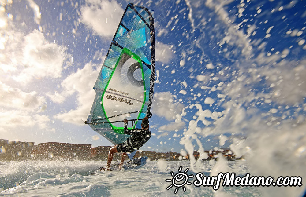 Wave windsurfing at El Cabezo in El Medano 30-01-2016 Tenerife