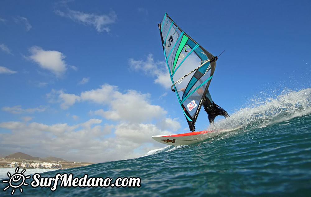 Wave windsurfing at El Cabezo in El Medano 30-01-2016 Tenerife