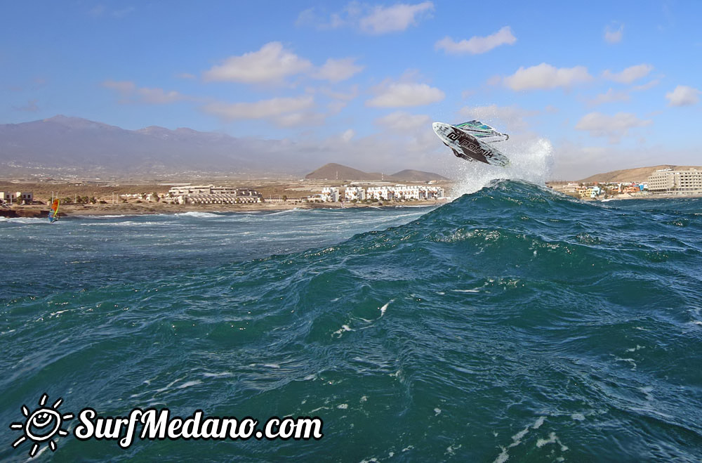 Wave windsurfing at El Cabezo in El Medano 30-01-2016 Tenerife