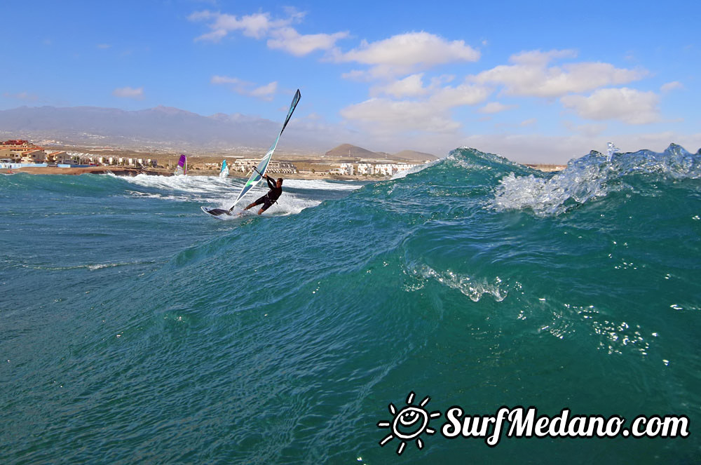 Wave windsurfing at El Cabezo in El Medano 30-01-2016 Tenerife