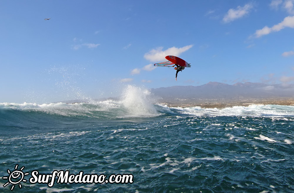 Wave windsurfing at El Cabezo in El Medano 30-01-2016 Tenerife