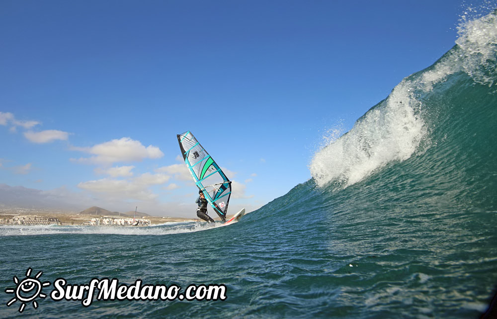 Wave windsurfing at El Cabezo in El Medano 30-01-2016 Tenerife