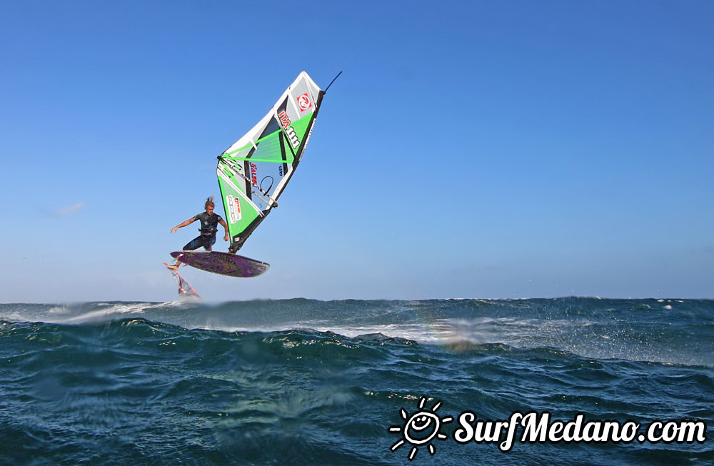 Wave windsurfing at El Cabezo in El Medano 30-01-2016 Tenerife