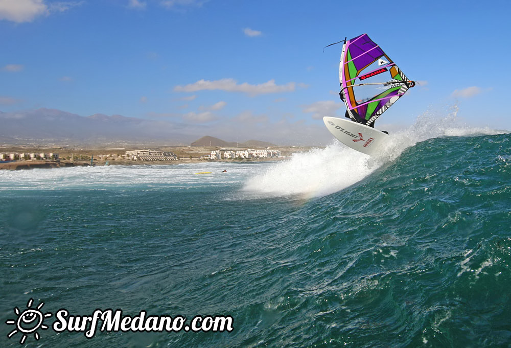 Wave windsurfing at El Cabezo in El Medano 30-01-2016 Tenerife