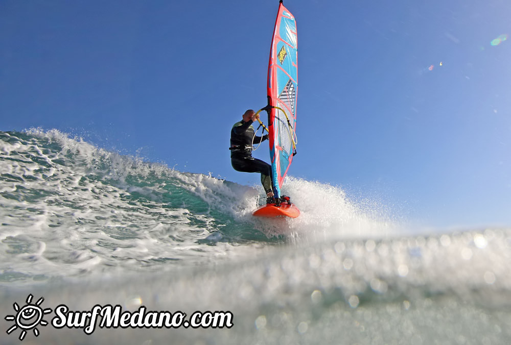 Wave windsurfing at El Cabezo in El Medano 30-01-2016 Tenerife