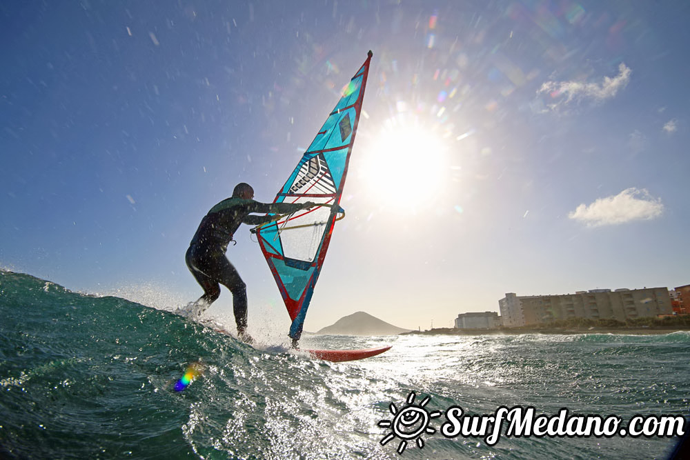 Wave windsurfing at El Cabezo in El Medano 30-01-2016 Tenerife