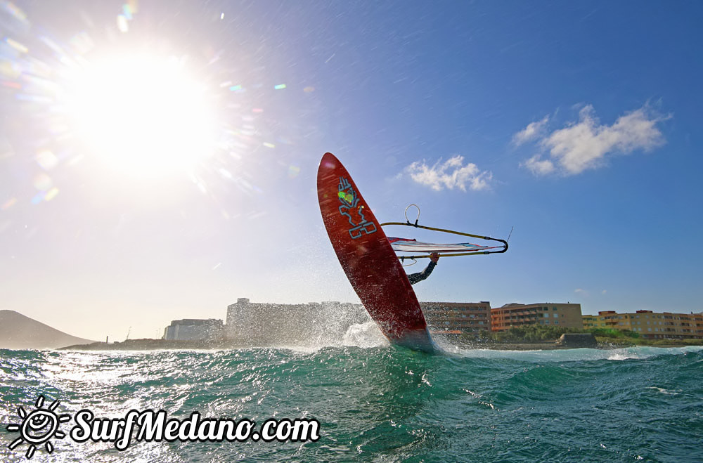 Wave windsurfing at El Cabezo in El Medano 30-01-2016 Tenerife