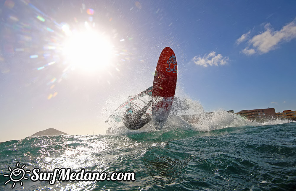 Wave windsurfing at El Cabezo in El Medano 30-01-2016 Tenerife