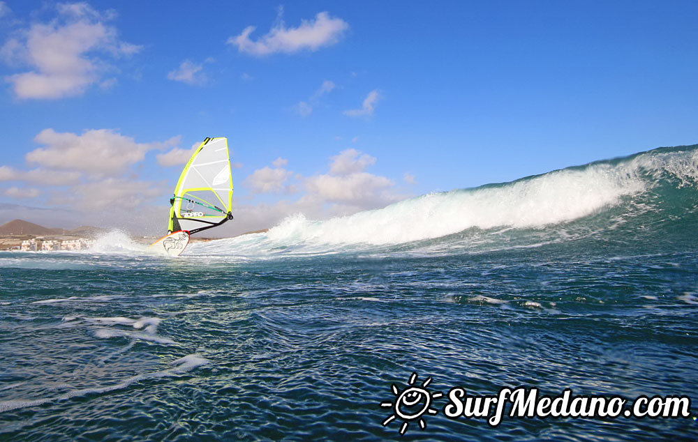 Wave windsurfing at El Cabezo in El Medano 30-01-2016 Tenerife