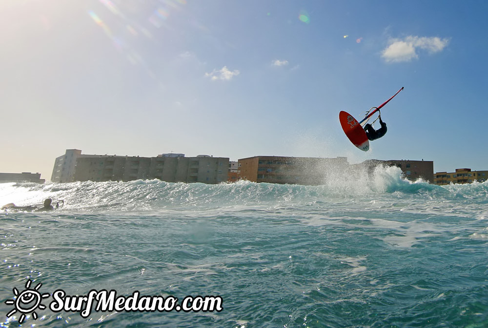 Wave windsurfing at El Cabezo in El Medano 30-01-2016 Tenerife