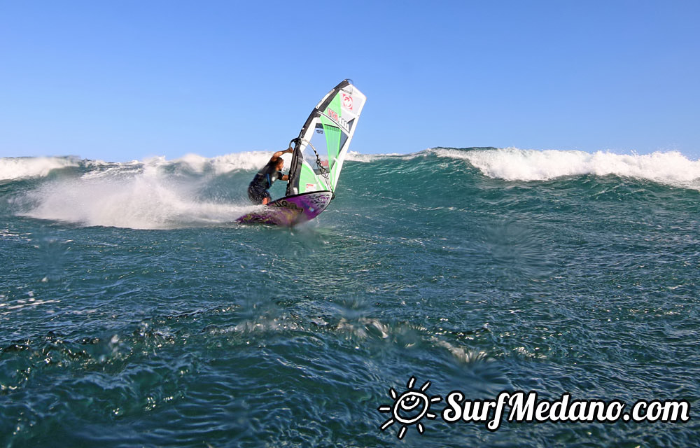 Wave windsurfing at El Cabezo in El Medano 30-01-2016 Tenerife